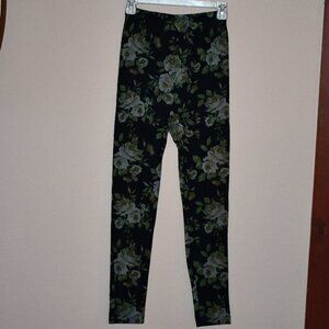 Gold Medal International Women's Navy Blue Floral Legging Pants Size L/XL